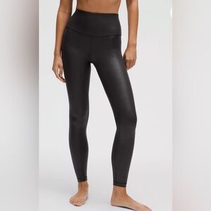 lululemon Align High-Rise Ribbed Pant 28" : Black shine